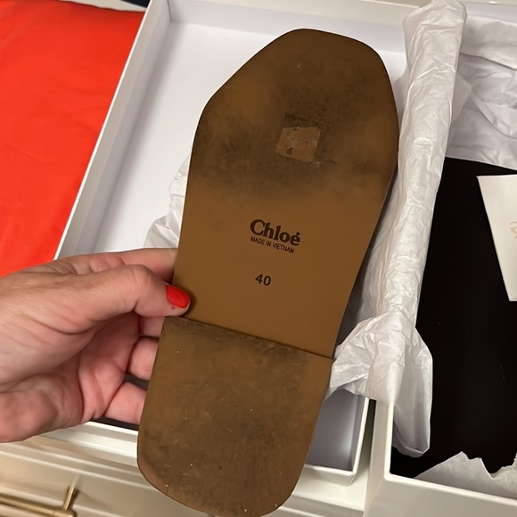 Chloe Women’s woody logo sandal slides white like LNWT - Picture 5 of 7